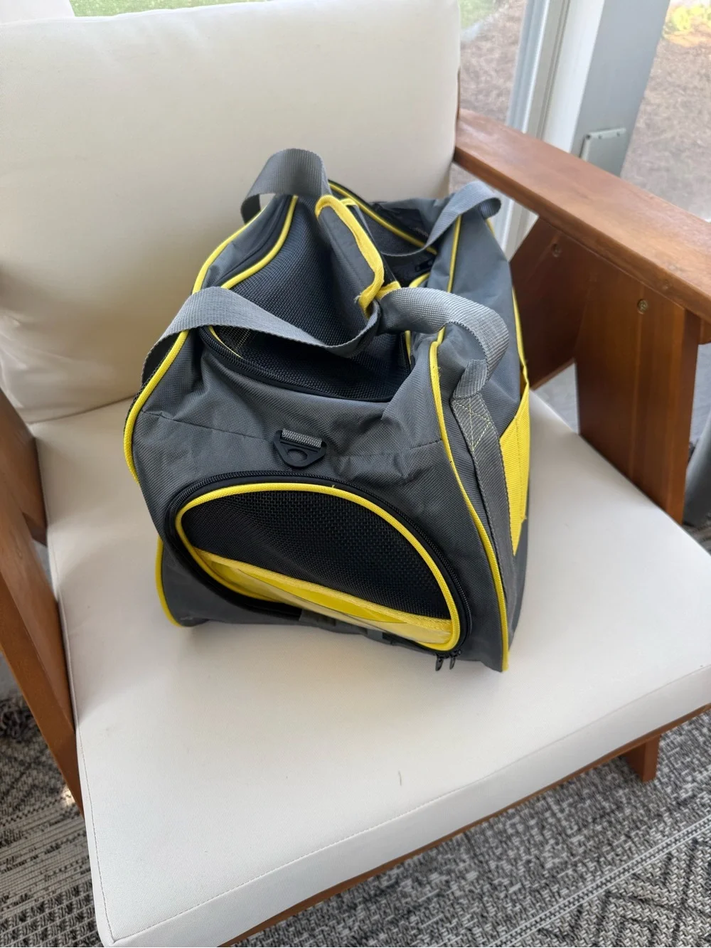 Yellow and Gray Small Pet Carrier - Portable Soft-Sided Travel Crate